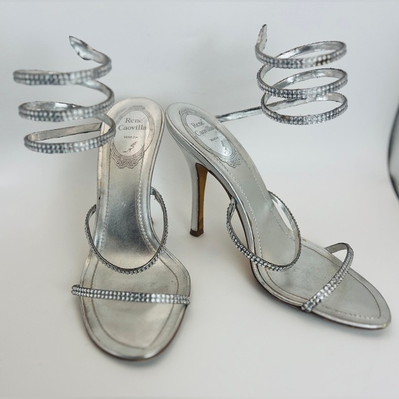 Rene Caovilla Silver crystal sandals Stiletto - Picture 2 of 16